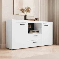 Madia 157x82h cm 2 ante 2 cassetti moderna bianco Haarlem