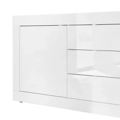 Madia 210x86h cm 2 ante 3 cassetti moderna bianco lucido Eternity