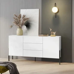 Madia 180x90h cm 2 ante 3 cassetti moderna bianco Simple