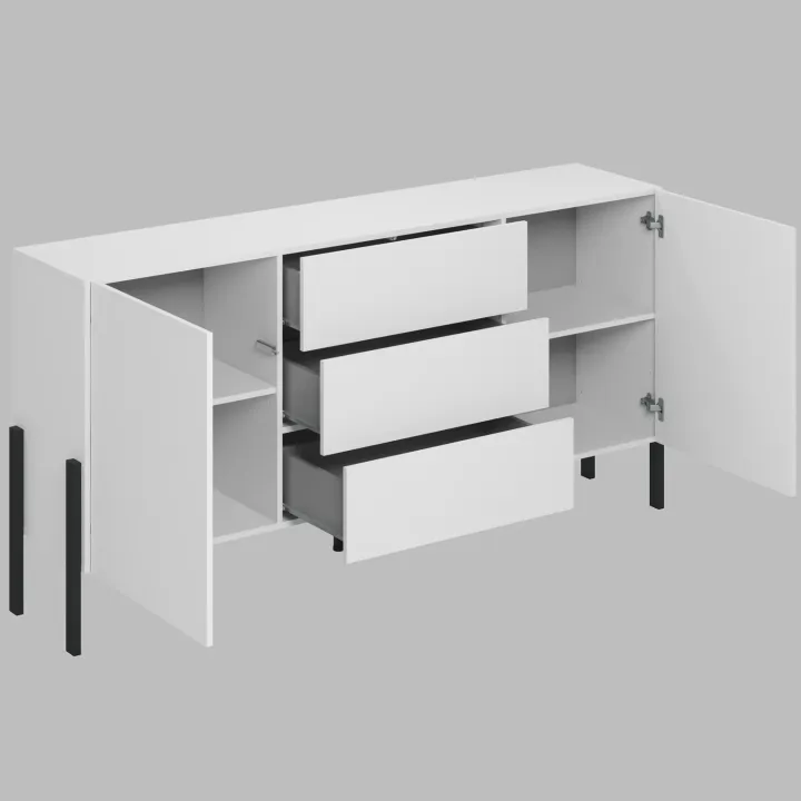 Madia 180x90h cm 2 ante 3 cassetti moderna bianco Simple