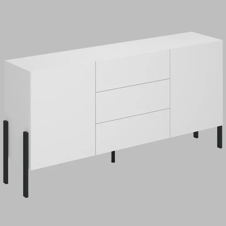 Madia 180x90h cm 2 ante 3 cassetti moderna bianco Simple