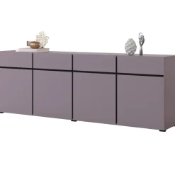 Madia 225x78h cm 4 ante 4 cassetti moderna lilla nero Lolla