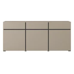 Madia 180x78h cm 3 ante 3 cassetti moderna tortora nero Lolla