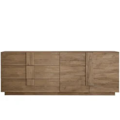 Madia 241x90h cm 2 ante 3 cassetti moderna rovere scuro Alvarez
