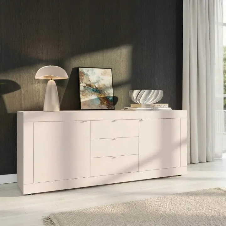 Madia 210x86h cm 2 ante 3 cassetti moderna beige cashmere Eternity