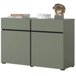Madia 120x78h cm 2 ante 2 cassetti moderna verde nero Lolla