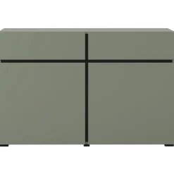 Madia 120x78h cm 2 ante 2 cassetti moderna verde nero Lolla