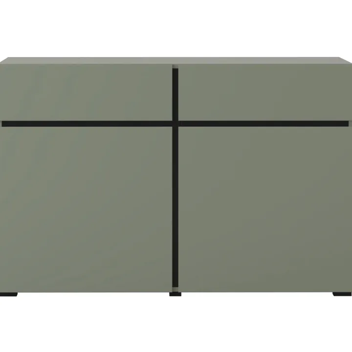 Madia 120x78h cm 2 ante 2 cassetti moderna verde nero Lolla