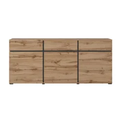 Madia 180x78h cm 3 ante 3 cassetti moderna rovere nero Lolla