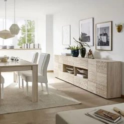 Madia 241x84h cm 2 ante 4 cassetti moderna rovere samoa Paradise
