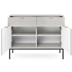 Madia 104x83h cm 2 ante 2 cassetti moderna grigio Alisa