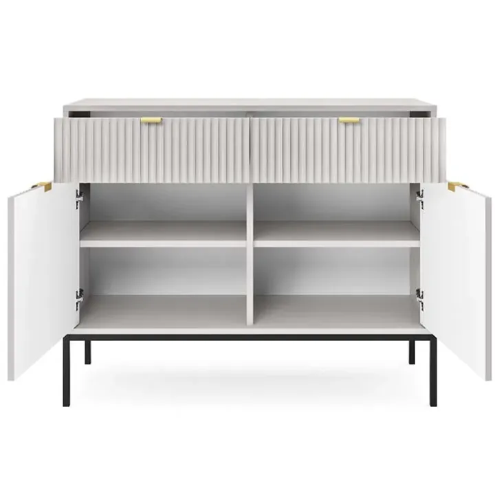 Madia 104x83h cm 2 ante 2 cassetti moderna grigio Alisa