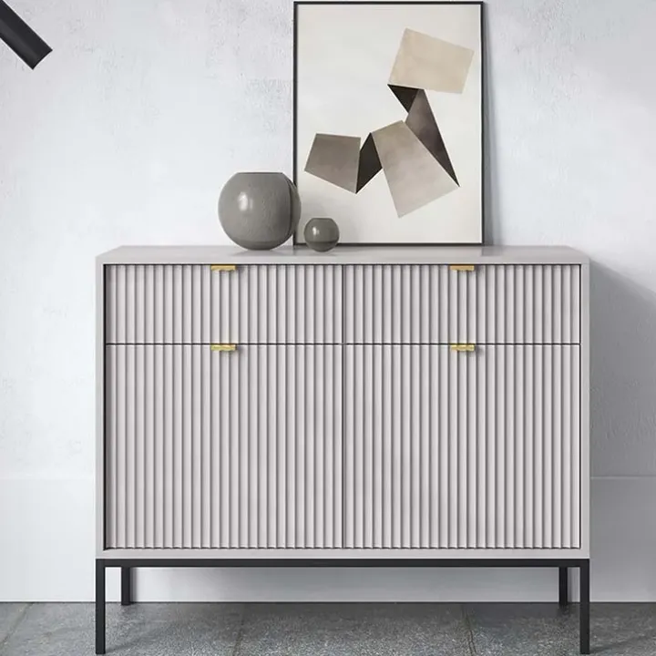 Madia 104x83h cm 2 ante 2 cassetti moderna grigio Alisa