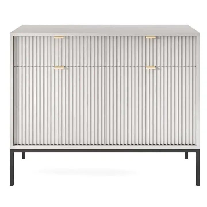 Madia 104x83h cm 2 ante 2 cassetti moderna grigio Alisa