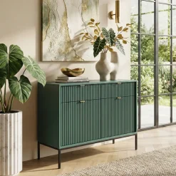 Madia 104x83h cm 2 ante 2 cassetti moderna design verde Alisa