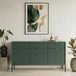 Madia 154x83h cm 3 ante 3 cassetti moderna verde Alisa