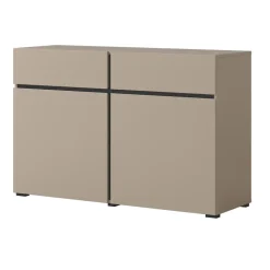 Madia 120x78h cm 2 ante 2 cassetti moderna tortora nero Lolla