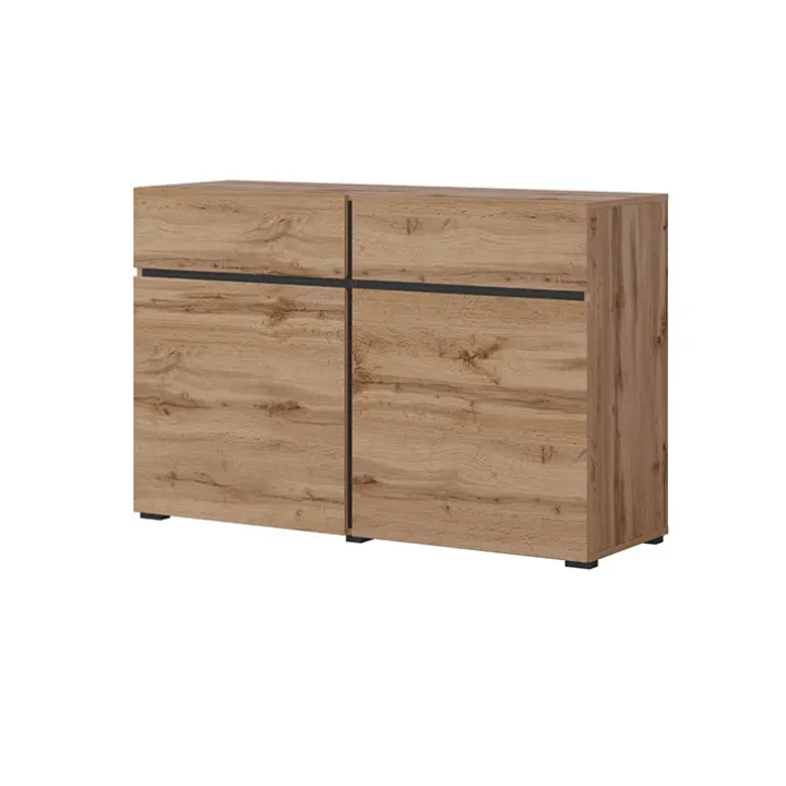 Madia 120x78h cm 2 ante 2 cassetti moderna rovere nero Lolla