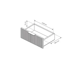Madia 163x81h cm 2 ante 3 cassetti nero opaco cannettato Ramis