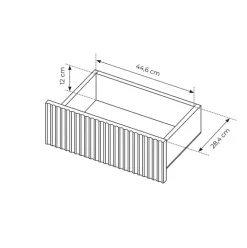 Madia 154x82h cm 2 ante 3 cassetti nero opaco cannettato Ciar