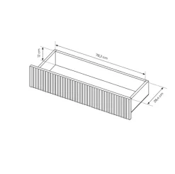 Madia 187x82h cm 2 ante 3 cassetti nero opaco cannettato Ciar