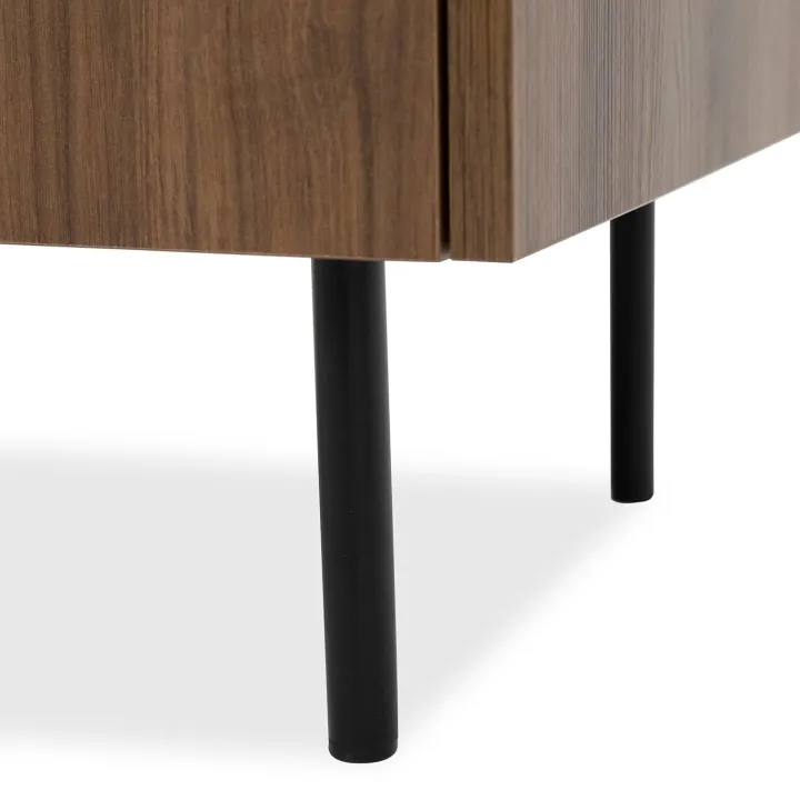 Madia 160x78h cm 2 ante 3 cassetti piano effetto marmo nero noce Caliva