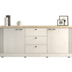 Madia 211x88h cm 2 ante 3 cassetti rovere bianco frassinato Armonia