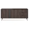 Madia 195x81h cm 2 ante 3 cassetti soggiorno wengè nero Vesper