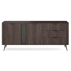 Madia 195x81h cm 2 ante 3 cassetti soggiorno wengè nero Vesper