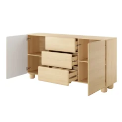 Madia 160x80h cm 2 ante 3 cassetti soggiorno rovere chiaro Mellow