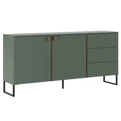 Madia 184x87h cm 2 ante 3 cassetti verde salvia scuro rovere Selvia