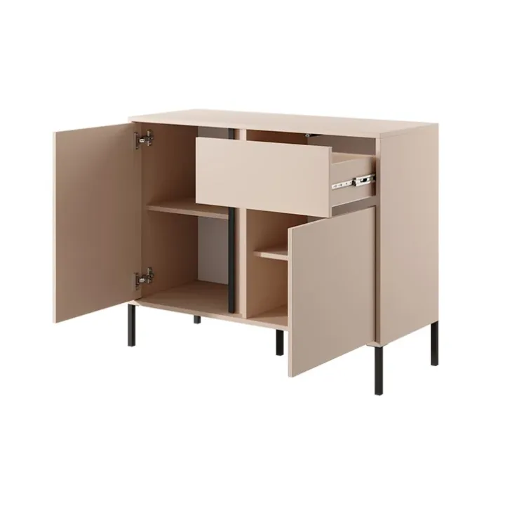 Madia 103x82h cm 2 ante 1 cassetto moderna beige Melly