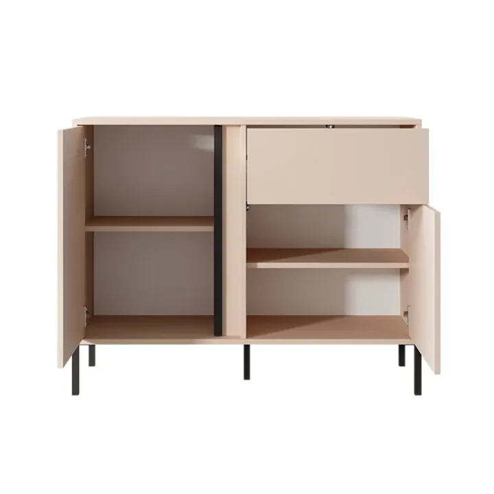 Madia 103x82h cm 2 ante 1 cassetto moderna beige Melly