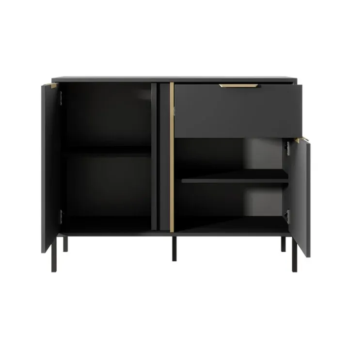 Madia 103x82h cm 2 ante 1 cassetto moderna antracite Nebula