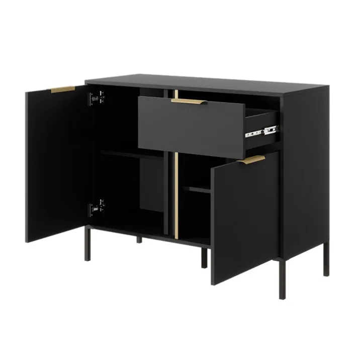 Madia 103x82h cm 2 ante 1 cassetto moderna antracite Nebula
