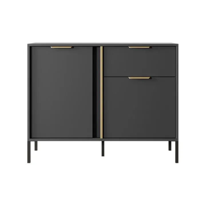 Madia 103x82h cm 2 ante 1 cassetto moderna antracite Nebula
