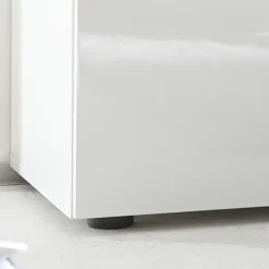 Madia 130x82h cm 2 ante 1 cassetto moderna bianco lucido Steppi