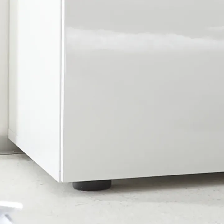 Madia 130x82h cm 2 ante 1 cassetto moderna bianco lucido Steppi