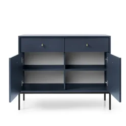 Madia 104x83h cm 2 ante con cassetti soggiorno blu notte Glory