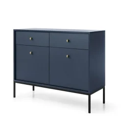 Madia 104x83h cm 2 ante con cassetti soggiorno blu notte Glory