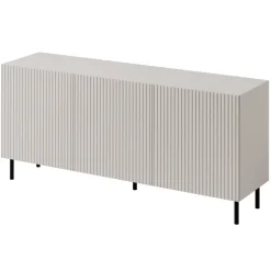 Madia 156x76h cm 3 ante con frontali cannettati beige Ziggy
