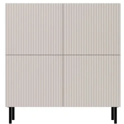 Madia 101x106h cm 4 ante con frontali cannettati beige Ziggy