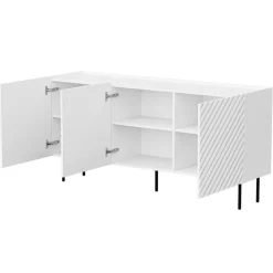 Madia 166x80h cm 3 ante con frontali decorati bianco Daniele