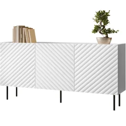 Madia 166x80h cm 3 ante con frontali decorati bianco Daniele