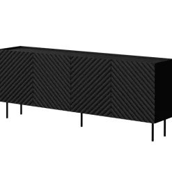 Madia 200x80h cm 4 ante con frontali decorati nero Daniele