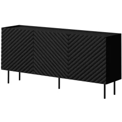Madia 166x80h cm 3 ante con frontali decorati nero Daniele