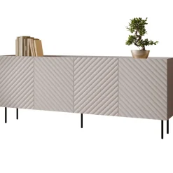 Madia 200x80h cm 4 ante con frontali decorati beige Daniele
