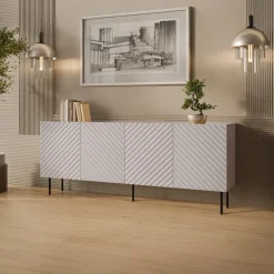 Madia 200x80h cm 4 ante con frontali decorati beige Daniele