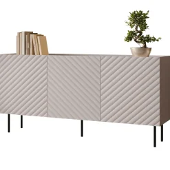 Madia 166x80h cm 3 ante con frontali decorati beige Daniele
