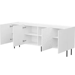 Madia 200x80h cm 4 ante con frontali decorati bianco Daniele